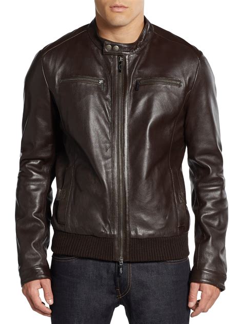 calvin klein leather jacket men's